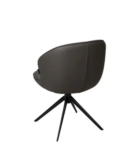 Stuhl MERRITH - drehbar, Leder, Dunkelbraun