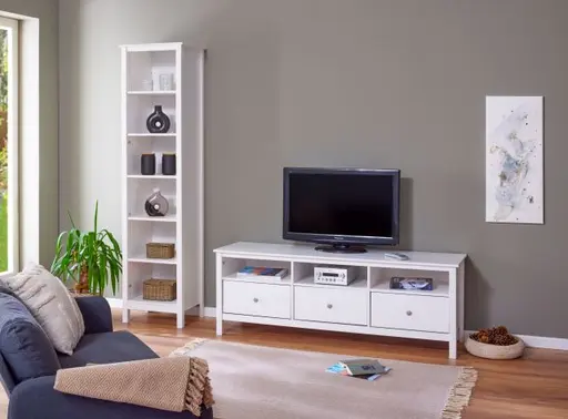 TV-Lowboard - B ca. 160 cm, Weiß