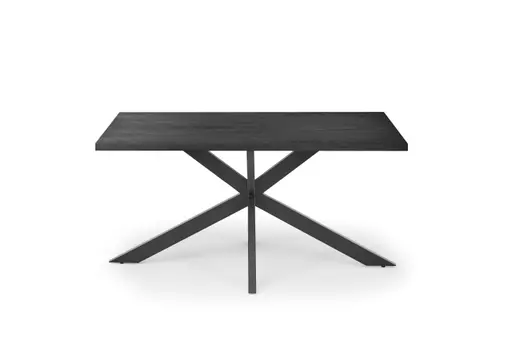 Esstisch - LB ca. 160x90 cm, Schwarzstahl, Schwarz