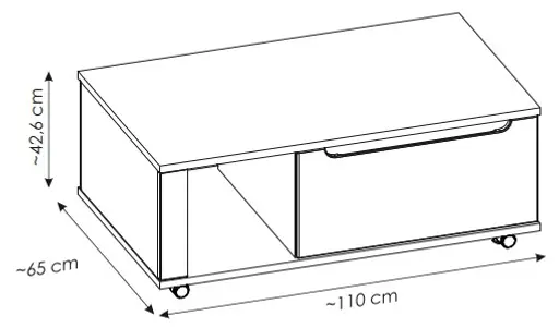 Couchtisch - LB ca. 110x65 cm, Kaschmir, Nussbaum Nachbildung