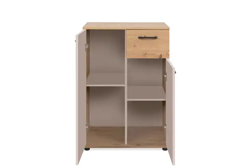 Kommode- B ca. 60 cm, Eiche Dekor, Beige