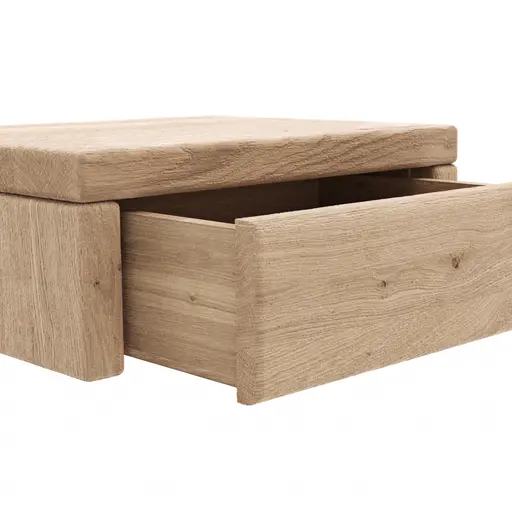 Nachttisch 1660 - Wildeiche bianco, sandgestrahlt