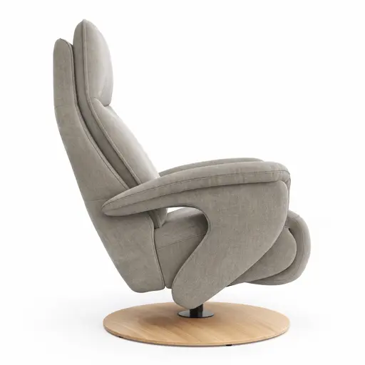 Sessel Tulsa Relax - Größe M, inkl. Kopf-/Fußteil/Rückenlehne verstellbar, Stoff, Graubeige