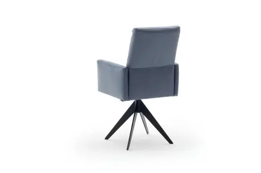 Armlehnstuhl Valloni, Leder, Hellblau