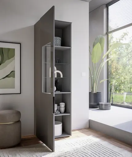 Vitrine- inkl. LED-Beleuchtung, Anthrazit