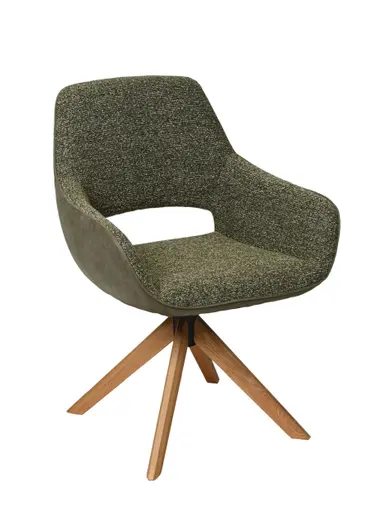 Armlehnstuhl MARIETTA - drehbar, Stoff, Grün