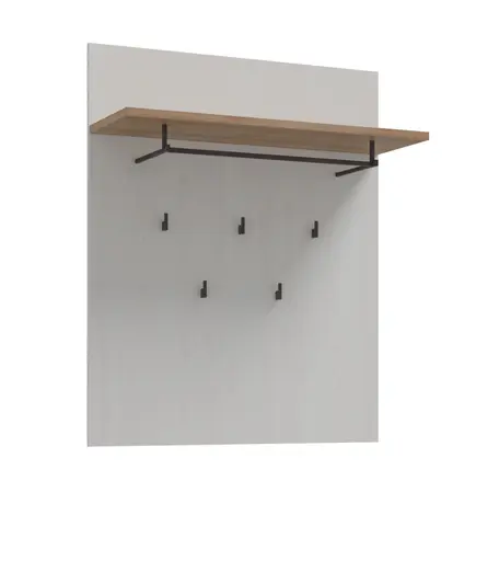 Garderobenpaneel FELLIAN- B ca. 87 cm, Weiß, Eiche Dekor