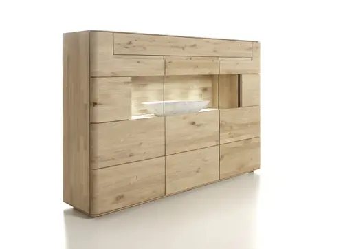 Highboard - Wildeiche massiv