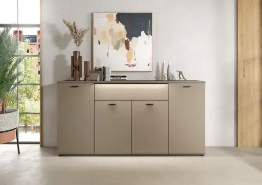Sideboard - mit Beleuchtung, B ca. 174 cm, Basalt