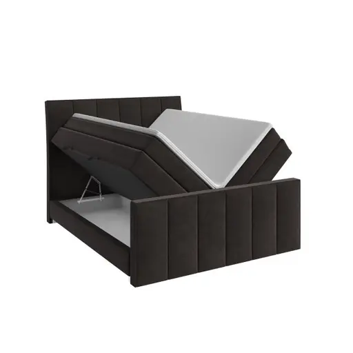 Boxspringbett- Liegefläche ca. 180x200 cm, Stoff, Anthrazit