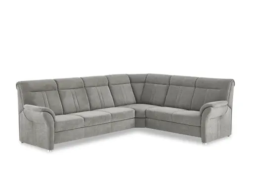Ecksofa - 3-Sitzer mit Ecke rechts, Stoff, Grau
