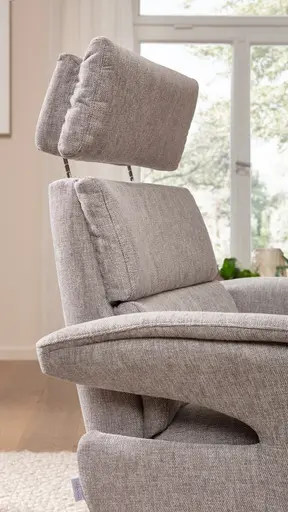 Relaxsessel Amila - Größe M, inkl. Relaxfunktion und Kopfteilverstellung, Stoff, Grau