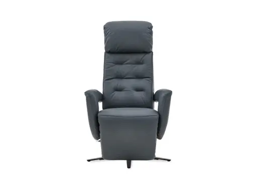 TV Sessel - Größe L, Relaxfunktion, Kopfteil vertellbar, Leder, Blau