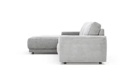 Ecksofa Balok - Longchair groß links mit 2,5-Sitzer, Stoff, Eisengrau