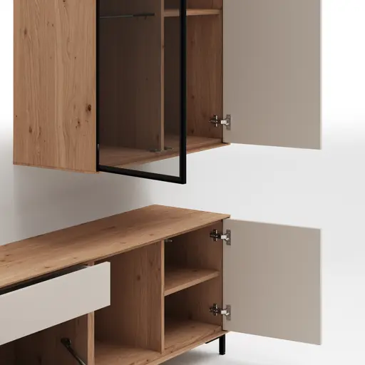 Wohnwand Medio - Melamin, Sand