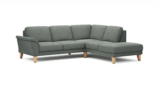 Ecksofa Rockport A - 2,5-Sitzer mit Ecke rechts, Stoff, Grau