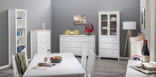 Vitrine - B ca. 82 cm, Weiß