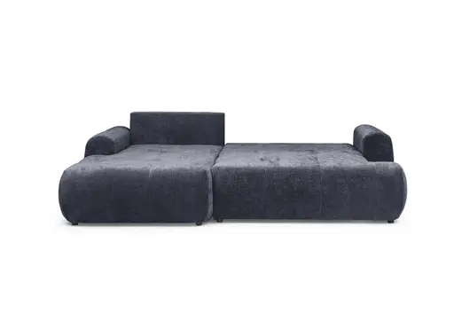 Ecksofa - Longchair links mit 2-Sitzer, Stoff, Dunkelblau