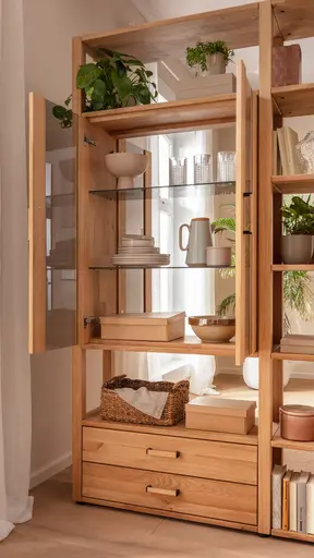 Wohnwand Elara - Eiche massiv, legno geölt