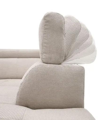 Ecksofa CHARIS - 2-Sitzer, Ecke rechts, Feincord, Sand