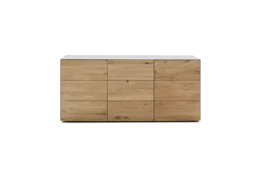 Sideboard Jan - Wildeiche massiv, Metall