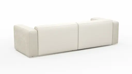 Ecksofa Laja - Longchair links mit 1-Sitzer, Stoff, Creme