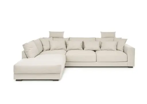 Ecksofa - Ecke links, 3-Sitzer, Stoff, Beige