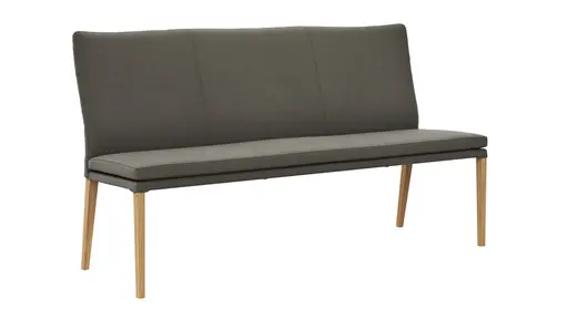 Polsterbank Tuma - Breite ca. 175 cm, Leder, Grau