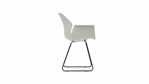 Armlehnstuhl Tooon - Kunststoffschale, Weiß, Kufe, Schwarz