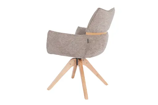 Armlehnstuhl MAROU - drehbar, Stoff, Braun