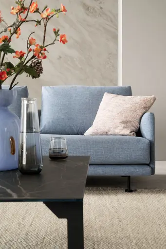 Ecksofa Cuneo - Ecke links mit 2,5-Sitzer, Stoff, Hellblau