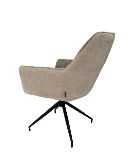 Armlehnstuhl MARYBEL - drehbar, Stoff, Latte Macchiato