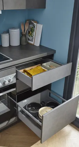 Küchenzeile 52.210 GL 4 523, Beton schiefergrau Nachbildung 