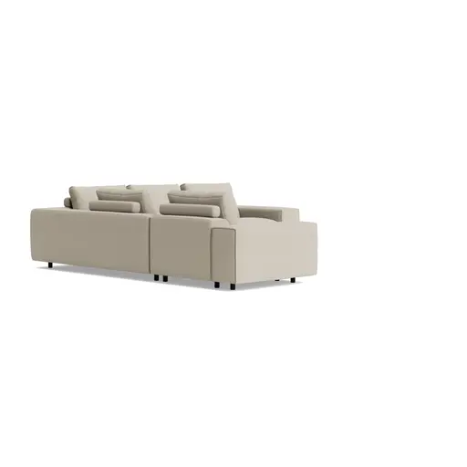 Ecksofa Sorano - Ecke links, 2-Sitzer, Stoff, Graubeige