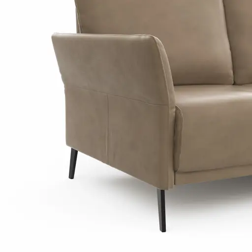 Sofa Rosario - 2-Sitzer, Leder, Rauchbraun
