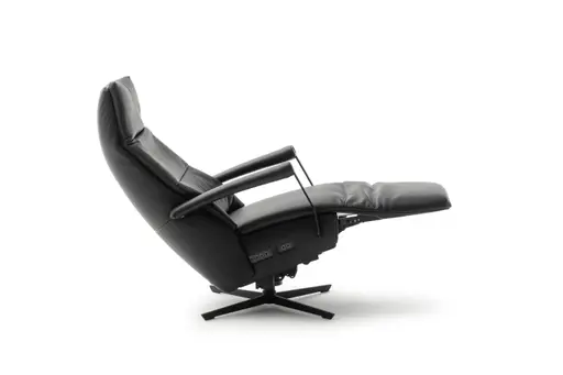Sessel Possitano - motor. Relaxfunktion und Aufstehhilfe, Leder, Schwarz