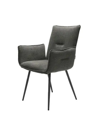 Armlehnstuhl MARCELA - Stoff, Anthrazit