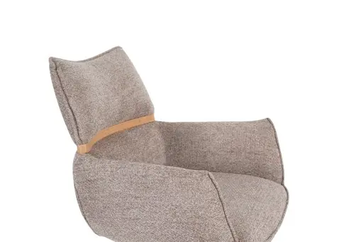 Armlehnstuhl MAROU - drehbar, Stoff, Braun