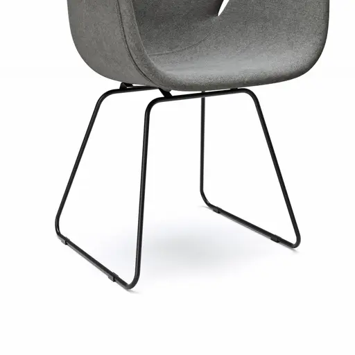 Armlehnstuhl Tooon - Stoff Grau, Kufe, Schwarz