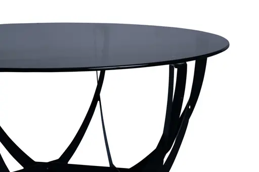 Couchtisch - Ø/H ca. 80x40 cm, Grau, Schwarz