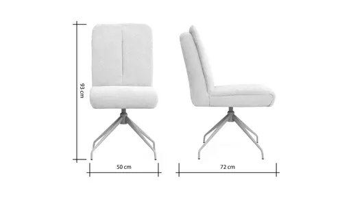 Stuhl Evania - Dreh und Relax-Funktion, hoher Rücken, Stoff, Creme