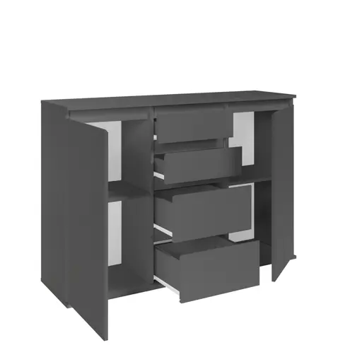 Kommode - B ca. 119 cm, Anthrazit