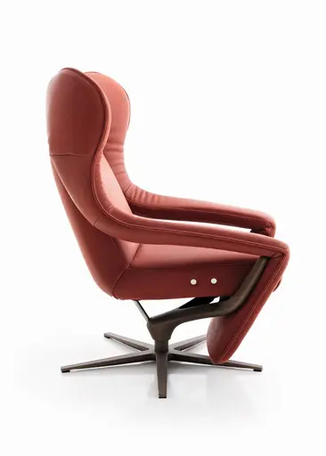 Sessel - Relaxfunktion motorisch, Leder Rot