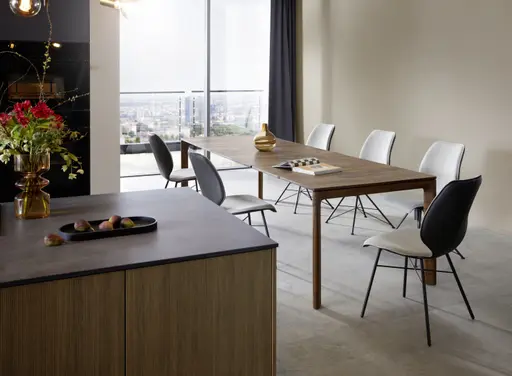 Inselküche 51.230 CO 1V1 525, Rillenoptik Eiche dunkel 