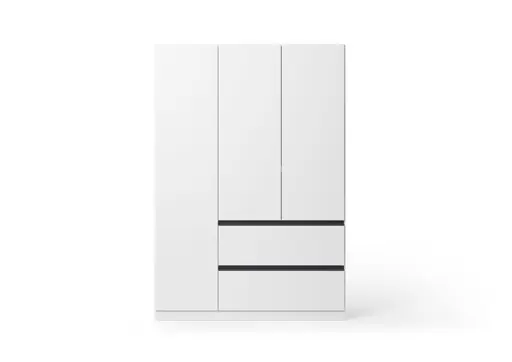 Drehtürenschrank RASA- B ca. 136 cm, Weiß