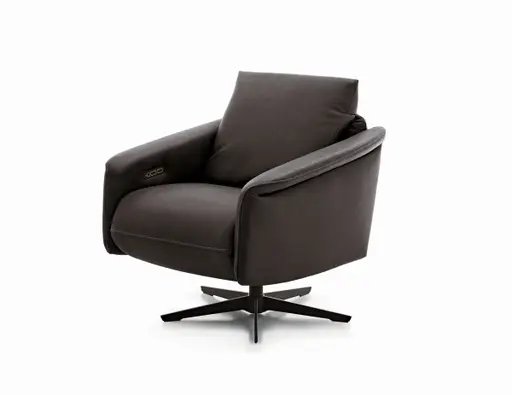 Sessel - Relaxfunktion motorisch, Leder, Hellbraun