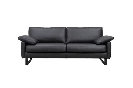 Sofa Smilla - 3-Sitzer, Leder, Schwarz