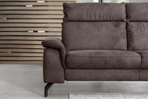 Sofa - 2-Sitzer, Stoff, Dunkelbraun