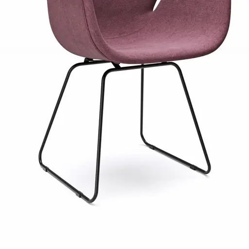 Armlehnstuhl Tooon - Stoff Beere, Kufe Schwarz