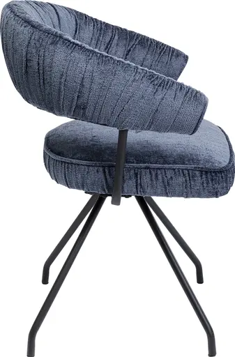 Drehstuhl- Stoff, Blau, Stahl, Schwarz, Pulverbeschichtet